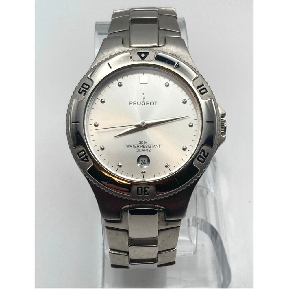 PEUGEOT 113 Men's Dress Watch 39mm - Fresh Battery - WR 30m - Date - Wrist 6.5